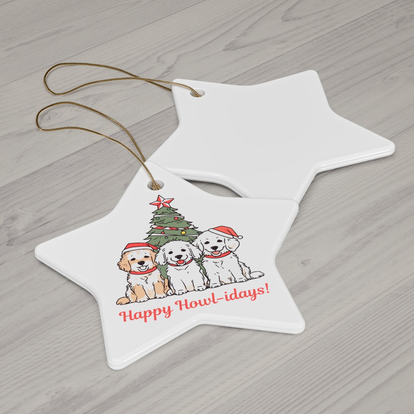 Happy HOWL-idays Ceramic Ornament