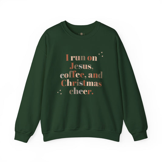 Jesus, Coffee, Christmas Cheer Unisex Heavy Blend™ Crewneck Sweatshirt