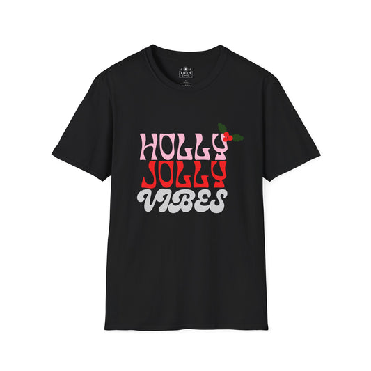 HOLLY JOLLY VIBES, Holiday Unisex Softstyle T-Shirt