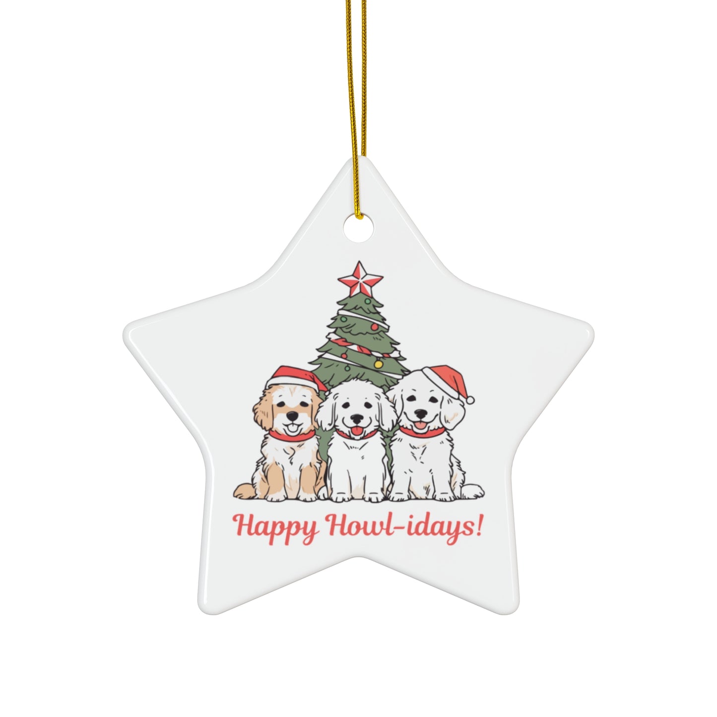 Happy HOWL-idays Ceramic Ornament